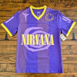Nirvana In Utero "91" Purple Soccer Jersey Size S Kurt Cobain Grunge Wear NWT